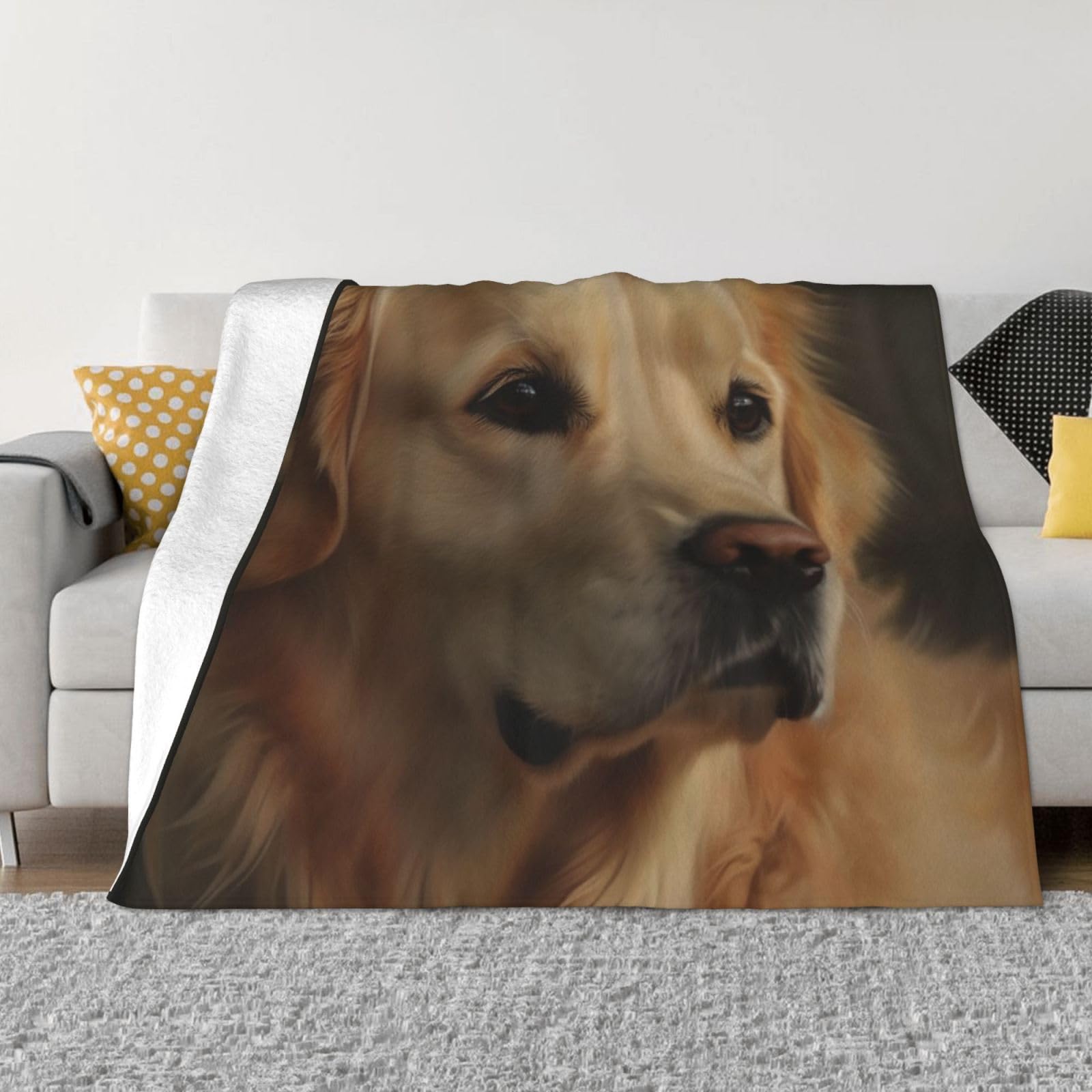 Couverture Golden Retriever en flanelle, cadeau idéal maîtres