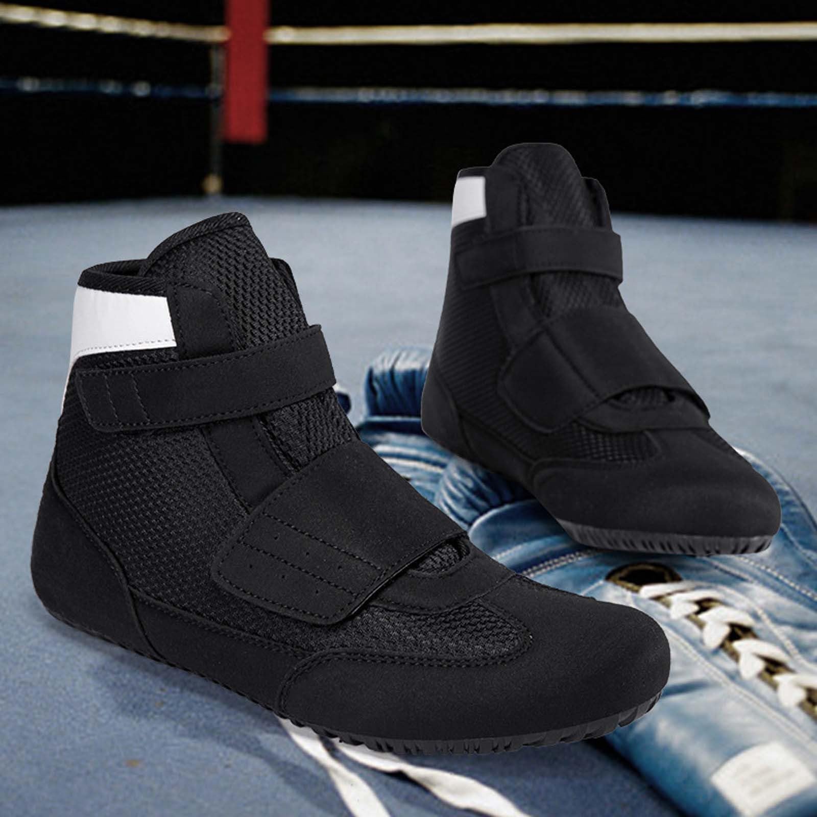 Generisch Scarpe da allenamento robuste e maneggevoli per ragazzi in stile wrestling e boxe per competizione e allenamento