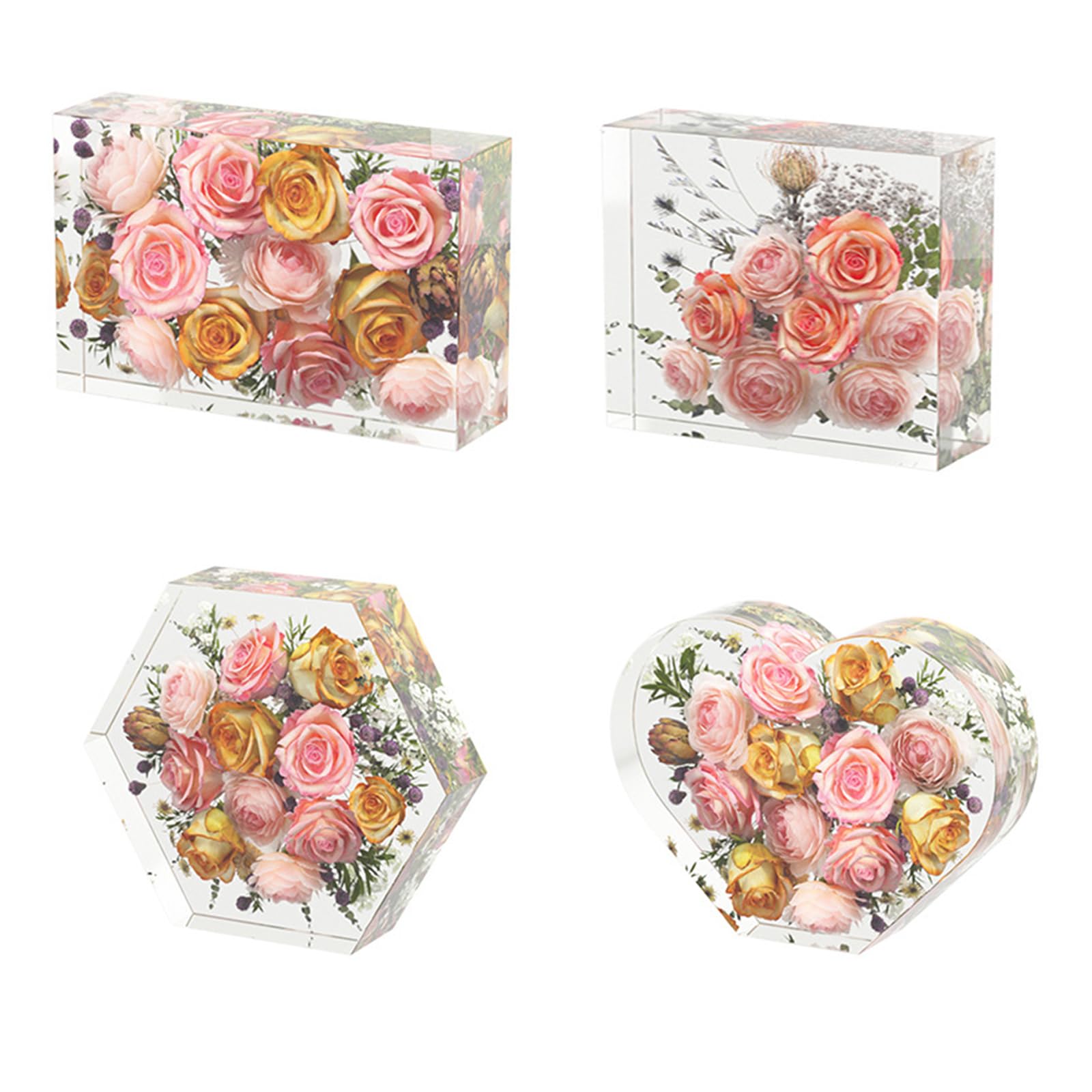 Moldes de resina de corazón multiusos, rectángulo grande | Moldes para sujetalibros con textura de silicona, adecuado para ocasiones especiales y como regalo