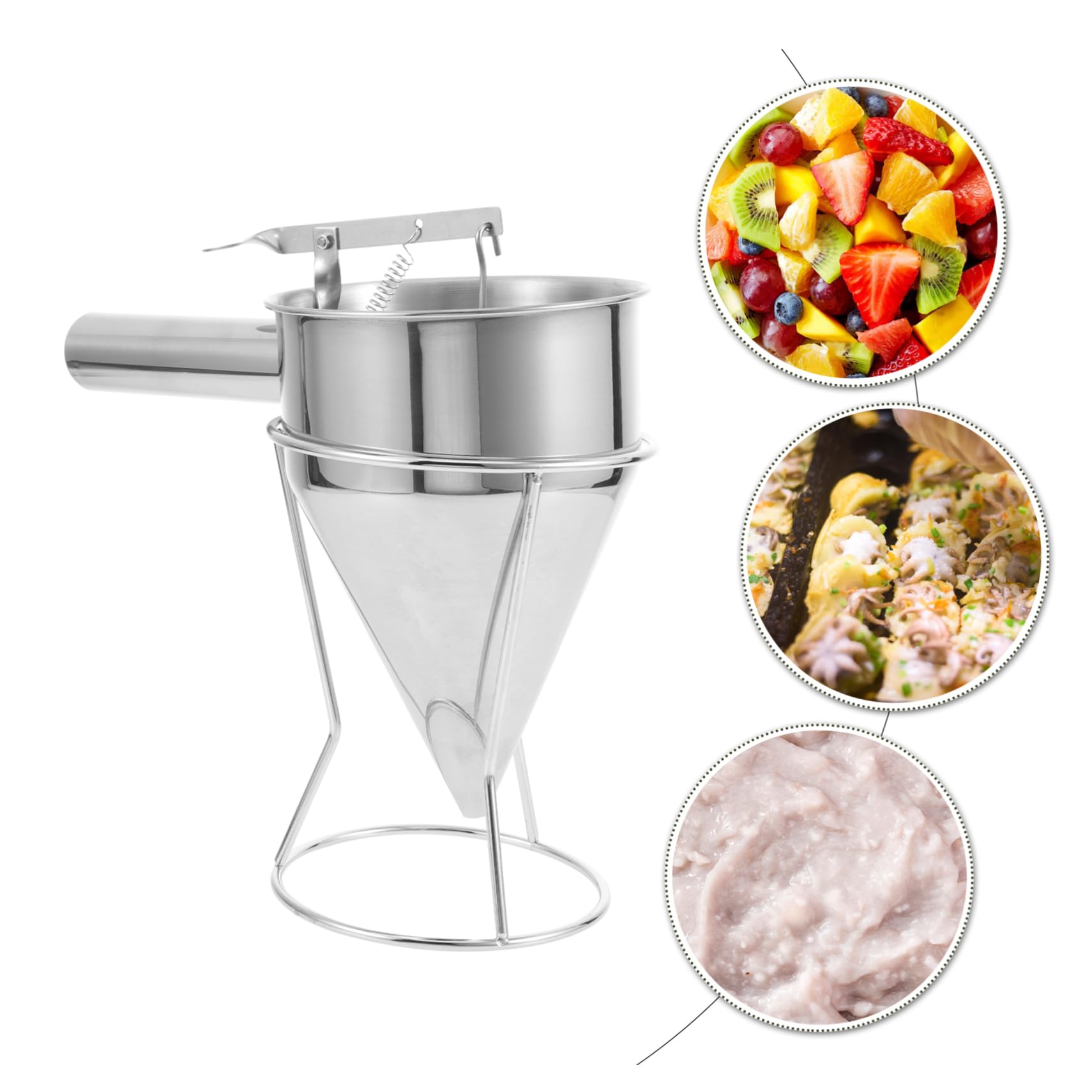 IMIKEYA Imbuto Piccolo in Acciaio Inox Imbuto per Cucina Distributore di Pastella Impasto Strumento per Preparare Biscotti e Torte