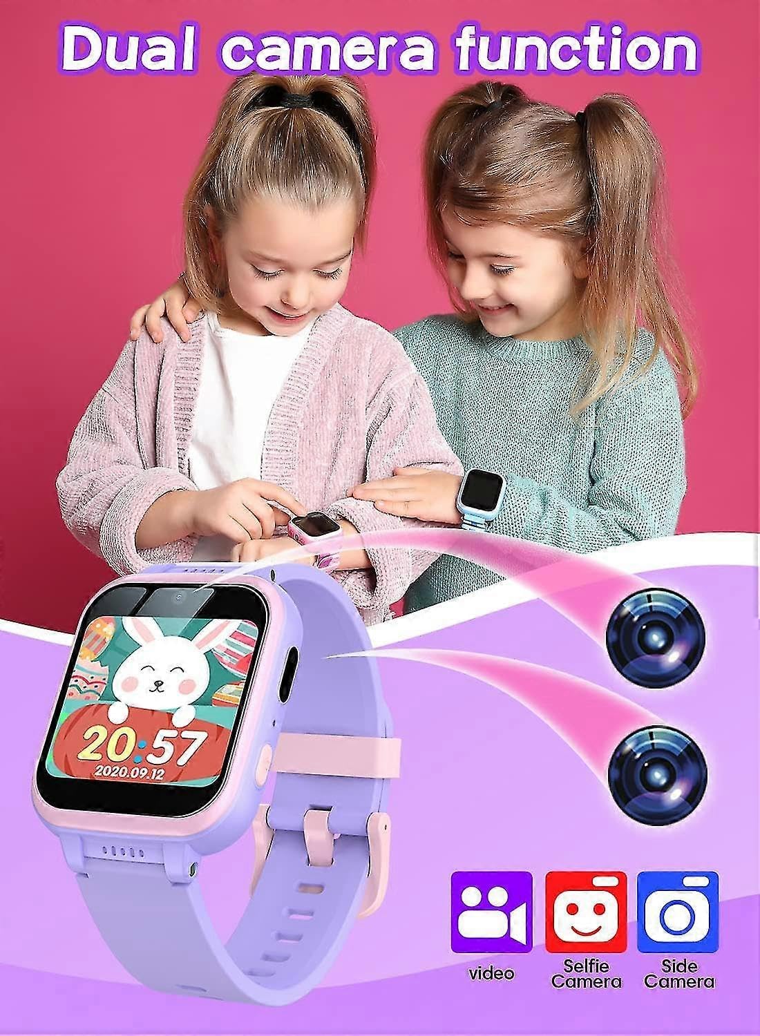 Smartwatch für Jungen und Mädchen, Touchscreen-Digitalkamera-Uhr mit Spielen, Musik-Player, Schrittzähler, Geburtstags- und Weihnachtsgeschenk