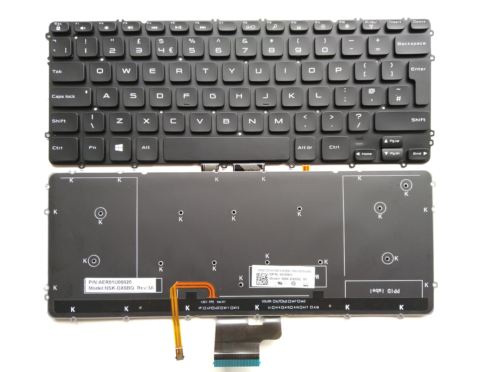 Podświetlana klawiatura zastępcza do laptopa DELL XPS 15 9530 Precision M3800 3H5CJ 03H5CJ klawiatura