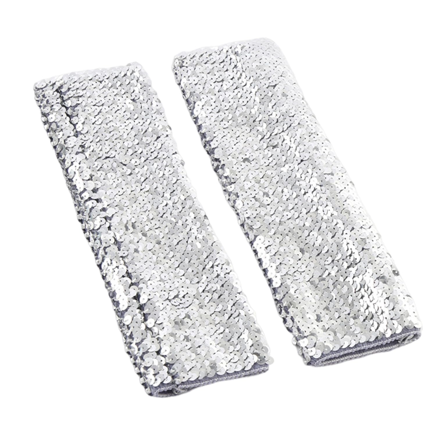 Nidhfg Unisex Silver 1 Pair Of Sequined Gloves, Finger-Exposed Gloves, Stylish Personality Gloves, Retro Party Gloves, Clothing Accessories.