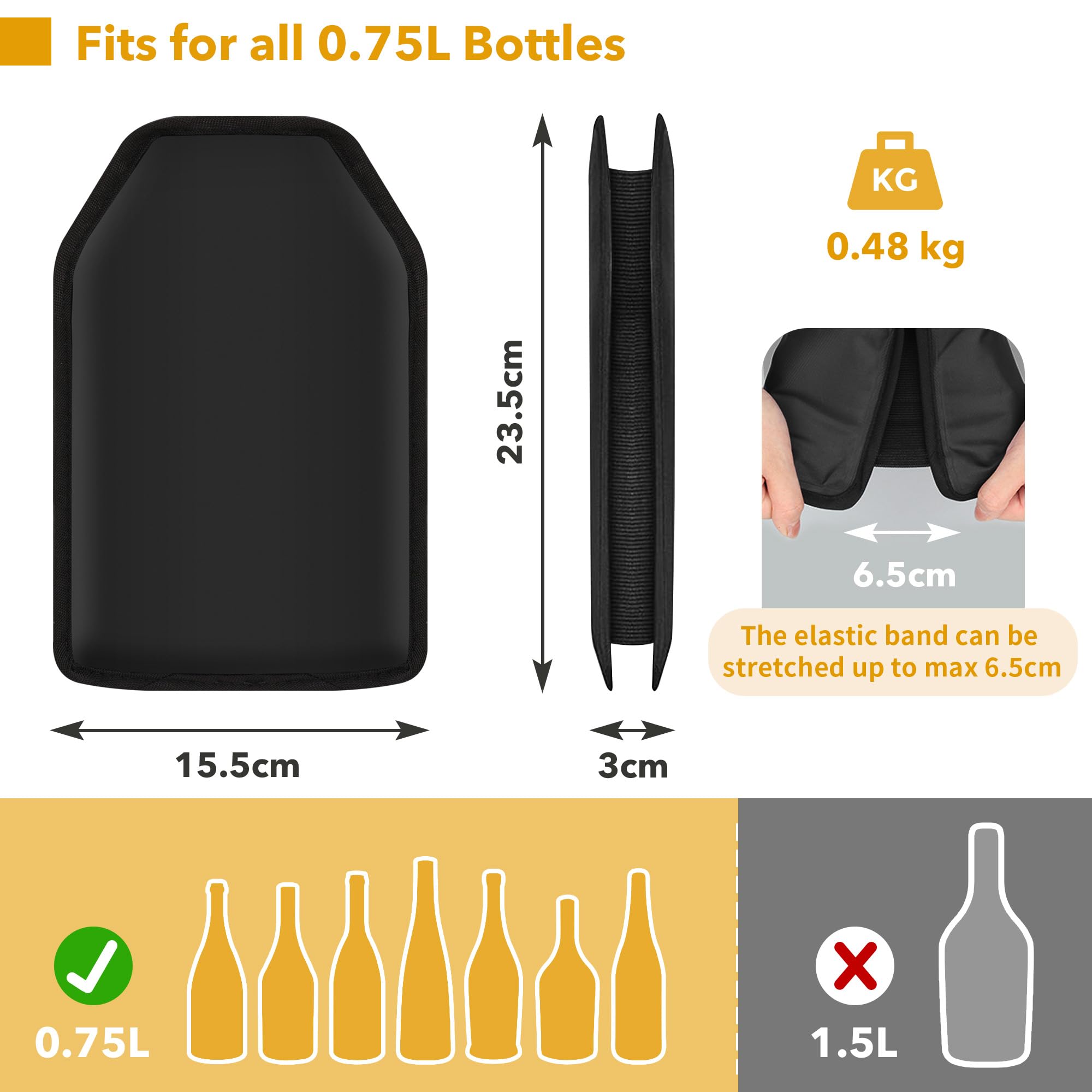 Funda Enfriadora de Botella de Vino, Enfriador Rápido para Vino Cubierta Refrigeradora Wine Cooler de Gel Refrigerador Bolsa Enfriador para Vino Espumoso Champán Cerveza (1)