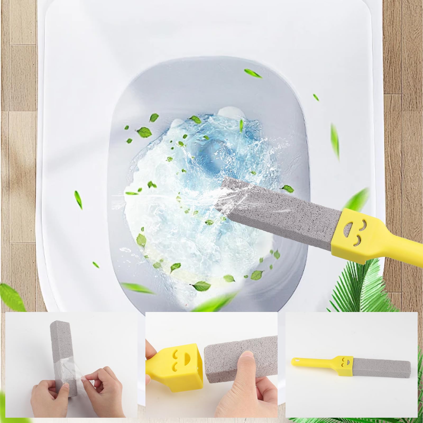 Xmart 6 pezzi Cleaning Block WC pietra pomice detergente per WC con 2 manici, 2 ganci Pumice Stone Toilet Cleaner WCper bagno toilette cucina piscine macchie profonde