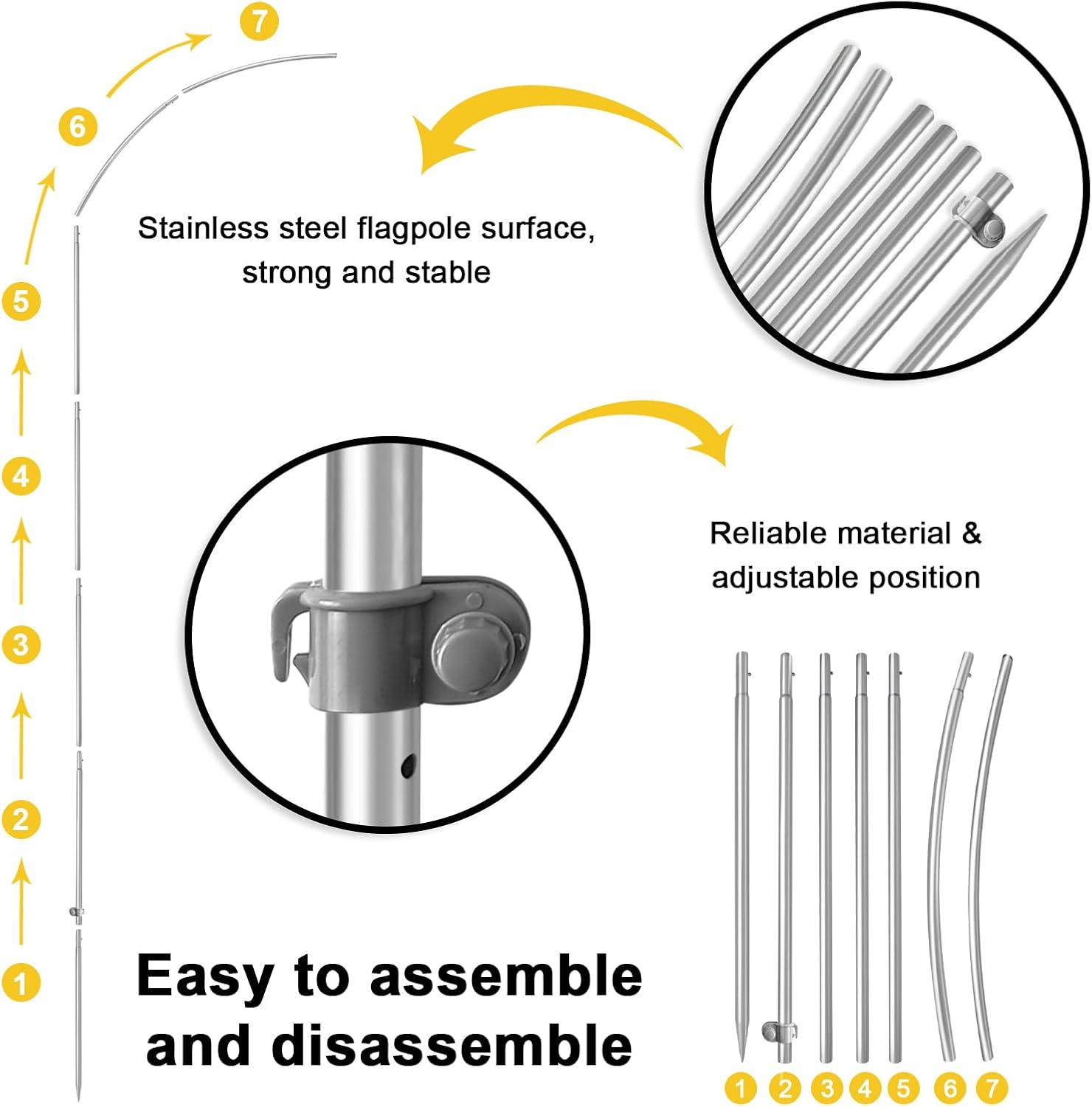 Breakfast Sandwiches Flag for Business, 8FT Feather Flag Banner, Polyester Advertising Swooper Flag with Aluminium Alloy Flag Pole Kit, Stainless Steel, Ground Spike, Portable Bag - Image 4