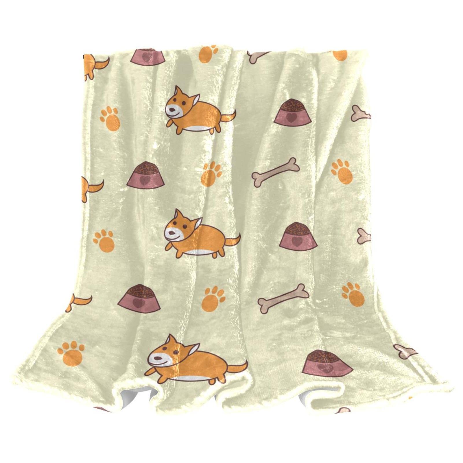 Jeté de lit polaire corgi stop au froid sur votre canapé