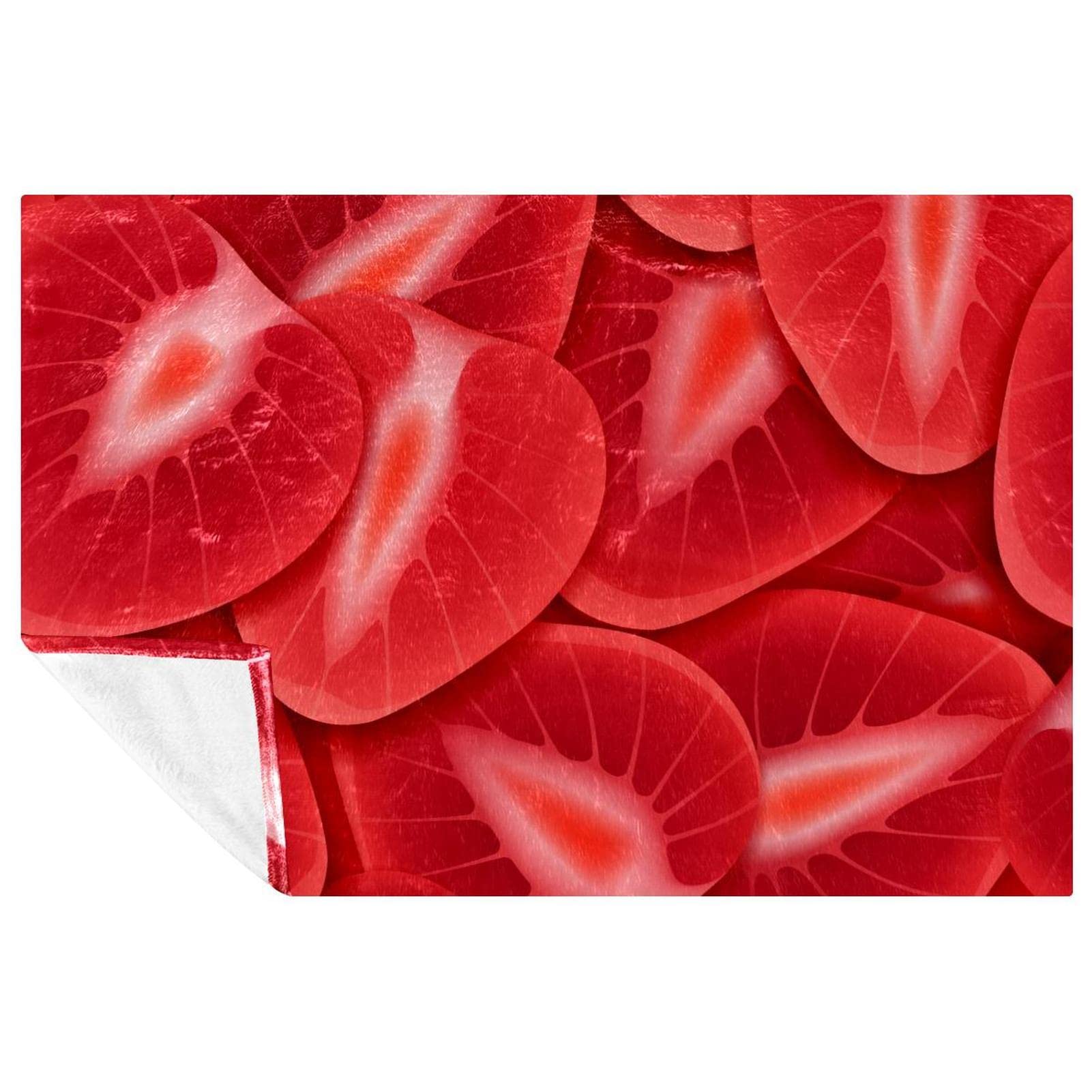 Couverture douce de qualité supérieure motif fraise pour lit