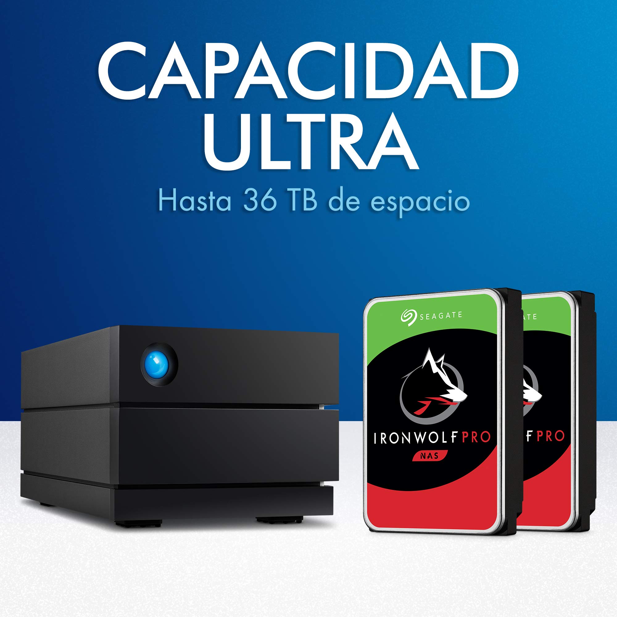 LaCie 2big RAID 40 TB Unidad de Disco Duro Externa, Unidad HDD de Sobremesa, USB-C, 7200 r.p.m., Unidades de Clase Empresarial, para Mac, PC, STHJ40000800