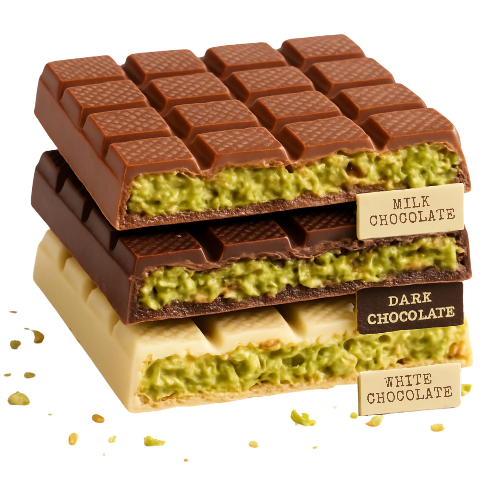 Velafee Dubai Chocolate Bar Pistachio Kunafa Variety Pack of 3 (Milk, White, Dark) 240g, Viral Dubai Pistachio Chocolate Kit, Premium UAE Milk Chocolate Bar Set