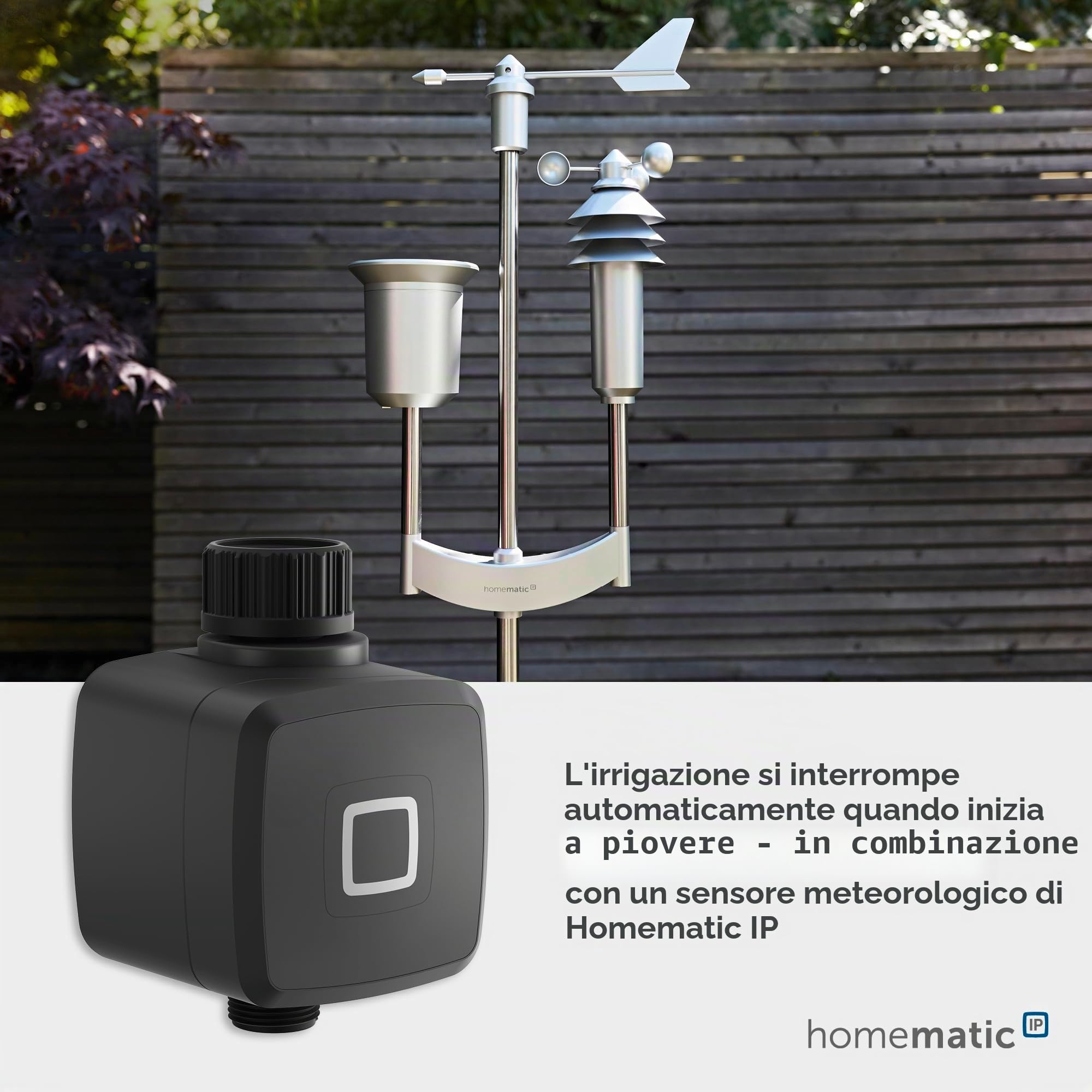 Homematic IP, Smart Home, 162114A0 - Attuatore di irrigazione intelligente da giardino