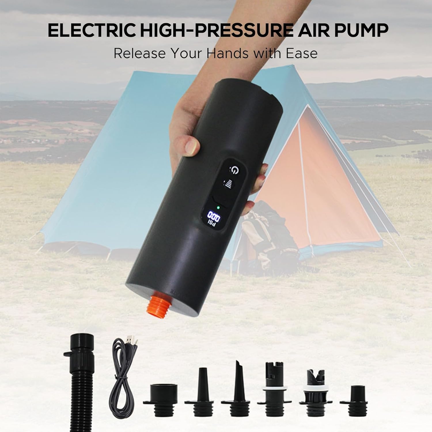 Gavigain Paddle Board Pump Electric Portable Electric Pump for Paddle Board Kayak Inflatable Tent Bed Boat 2000mAh High Pressure