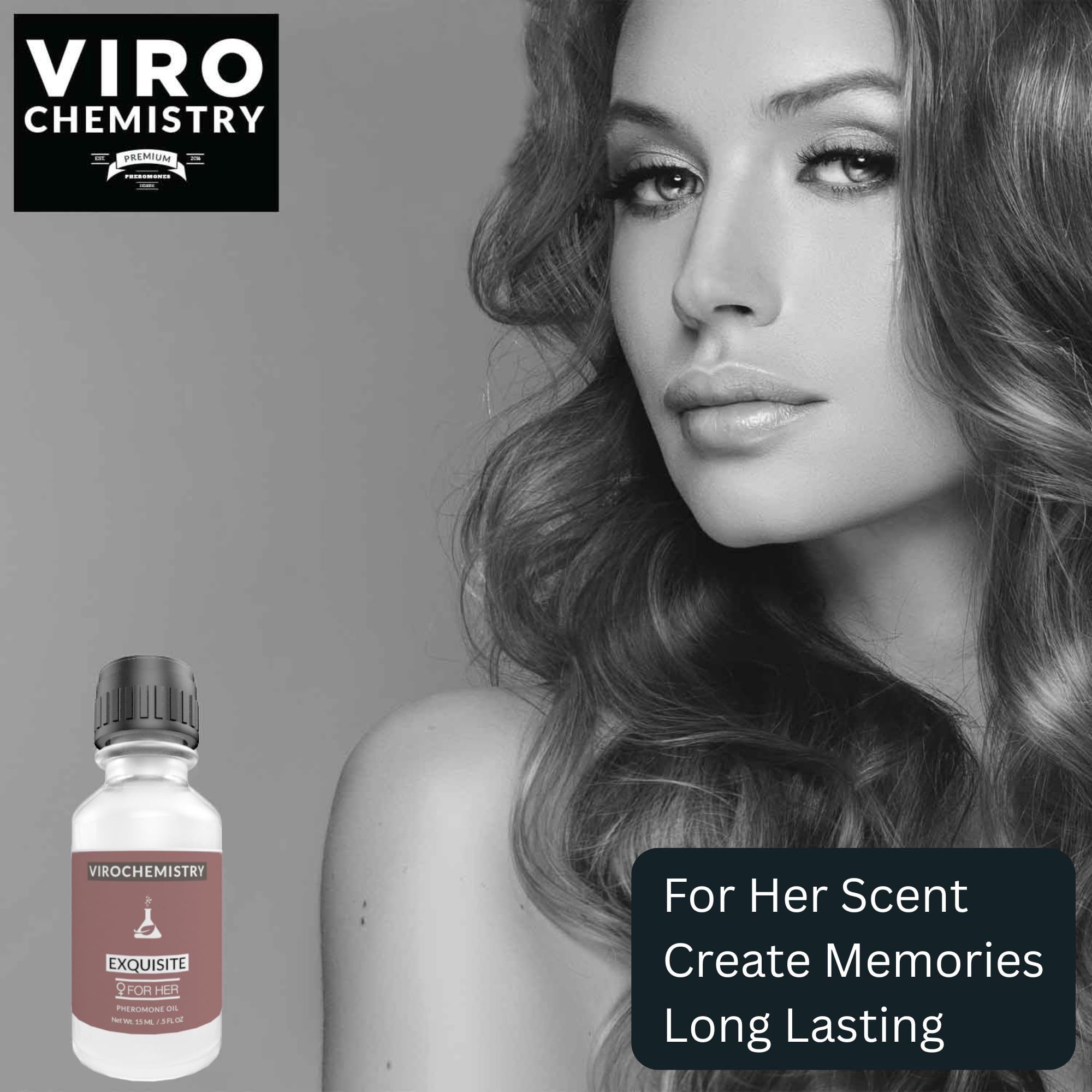 Feromoni per le donne (EXQUISITO) - Elegante profumo organico ultra resistente, 15 ml concentrato [feromoni di grado umano per attirare gli uomini]