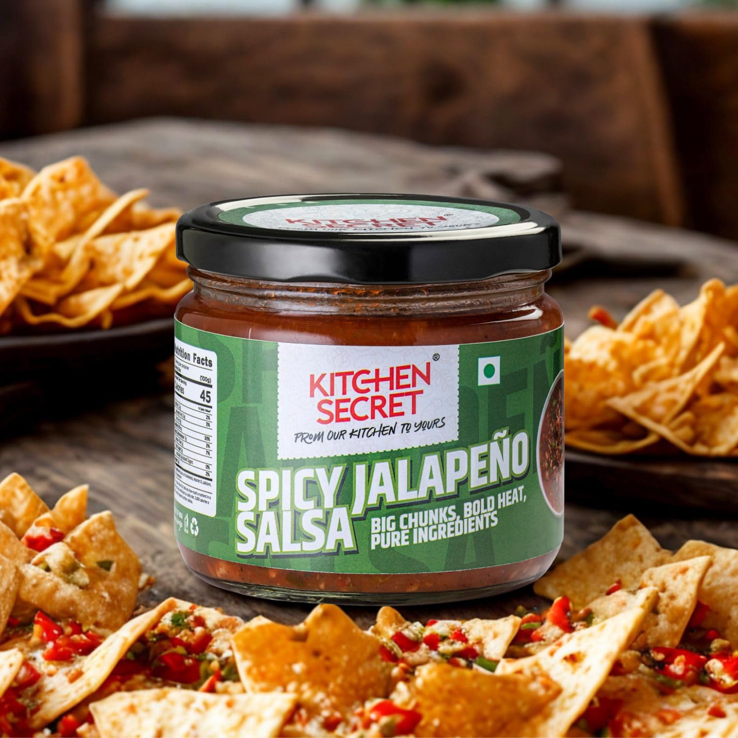 Kitchen Secret Jalapeno Salsa 300gm - Fresh Jalapeno & Chilli Flavour - No Preservatives - Ideal Salsa Dip Sauce for Nachos - Perfect for Parties & Snacks - Enjoy with Chips & Tacos - Image 3 thumbnail