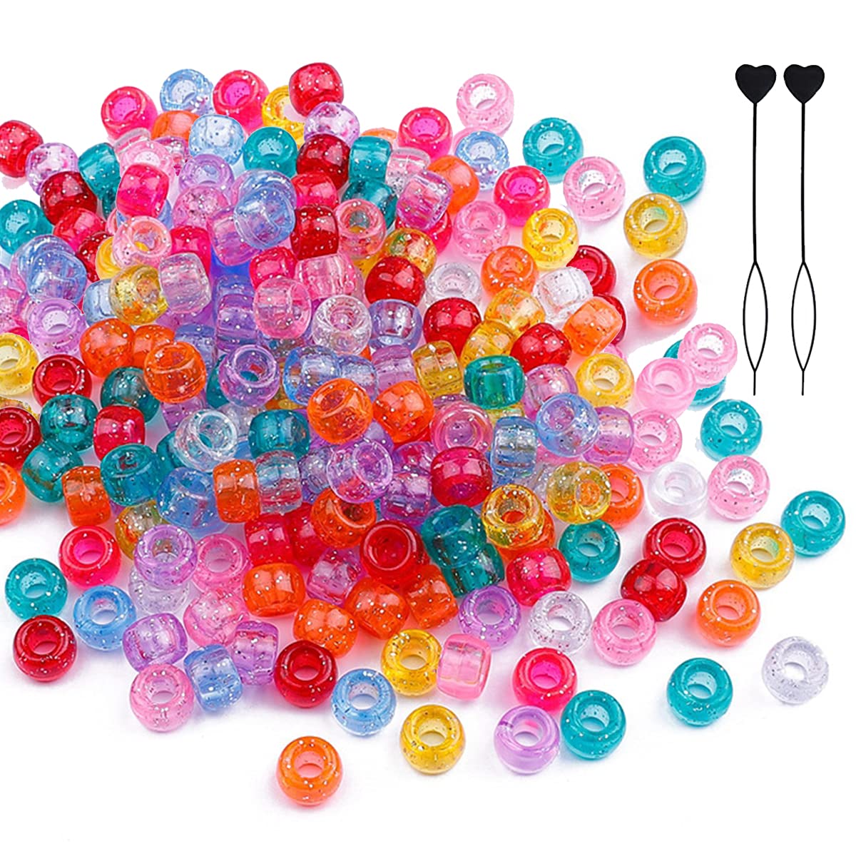 EXCEART - 250 Perline UV Reattive In Plastica Trasparente 6x9 Mm - Cambiano Colore Al Sole Per Gioielli Fai Da Te
