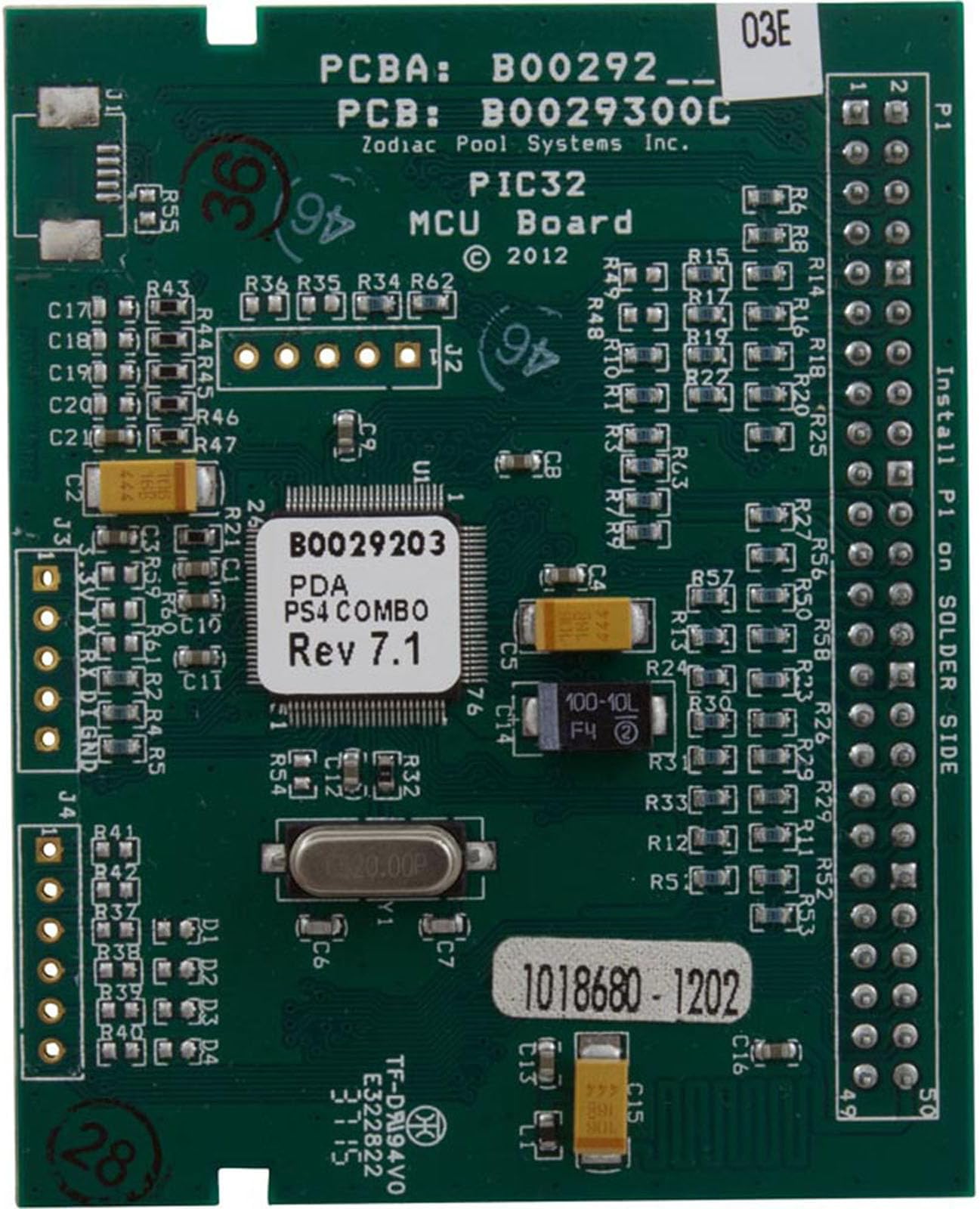 Jandy Zodiac AquaLink PDA 50-Pin CPU Board Pool & Spa Combo 4 AUX R0586102