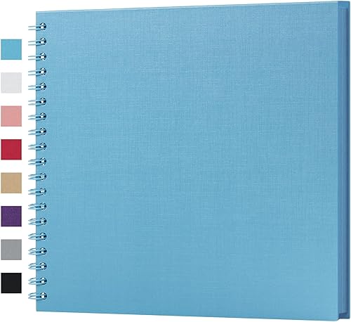 Miniatura 21 de potricher Álbum de fotos para scrapbook DIY de 8 x 8 pulgadas, 80 páginas, papel kraft grueso en blanco amarillo, libro de recuerdos para bodas