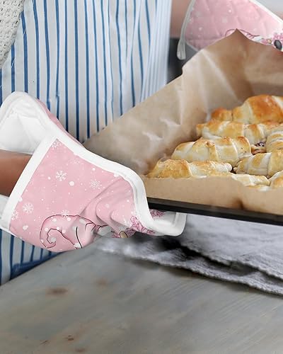 Miniatura 6 de Christmas 5Pcs Pot Holders for Kitchen, Non Slip & Heat Insulation Terry Cloth Potholder Set with Pocket, Thick Hot Pad Oven Mitts Trivet Coaster