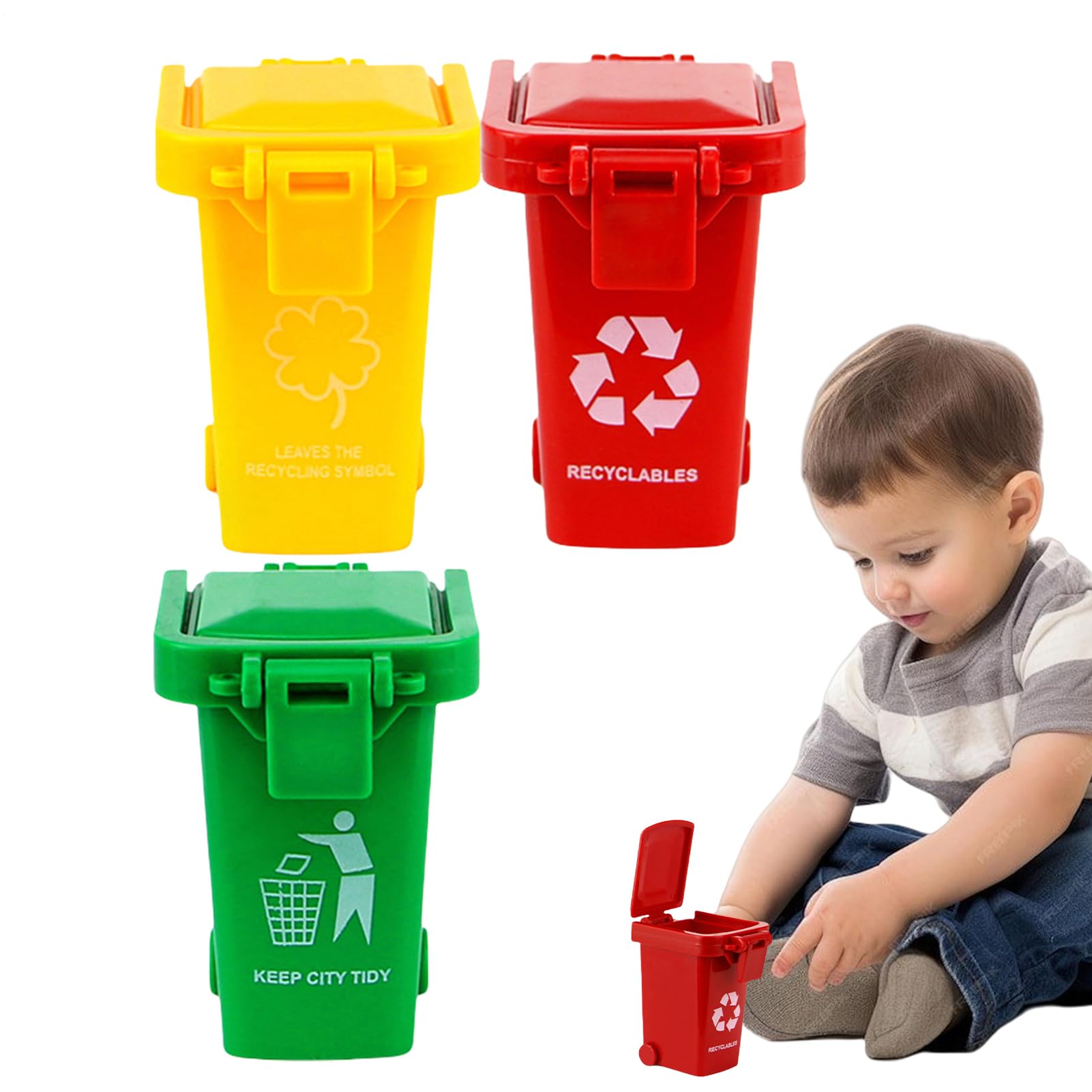 De Basura De | Contenedor de Basura de Vehículo con Tapa y Ruedas,Cubo de Almacenamiento y Soporte Portátil,Fiesta Cumpleaños Infantil Mesa Niños