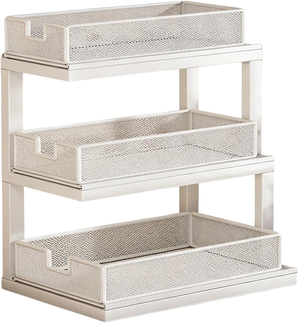 3-Piece Coffee Cup Holder, Bathroom Organizer, Spice Jars, Vanity Tray, Mug Rack, Organizer, White