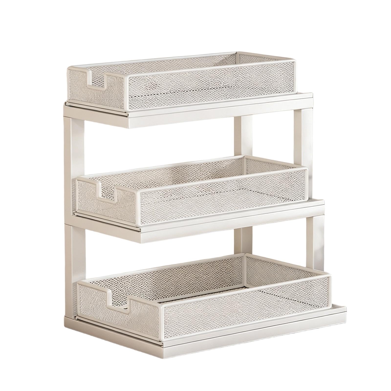 KESOTO Portavasos de 3, Portavasos Independiente, Organizador de Baño Multifuncional, Portavasos de Vidrio para Tazones, Crema Y Azúcar, Blanco, tal como se describe