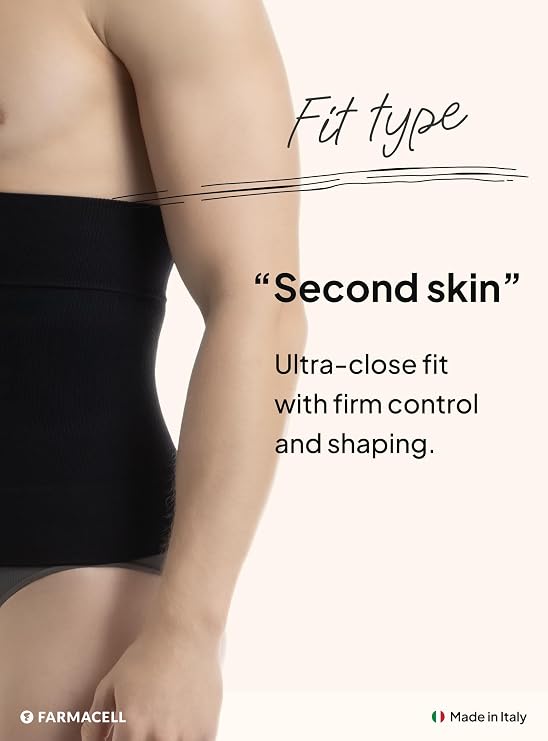 Farmacell Men’s Waist Shaper, Tummy Control Shapewear, Made in Italy, 405