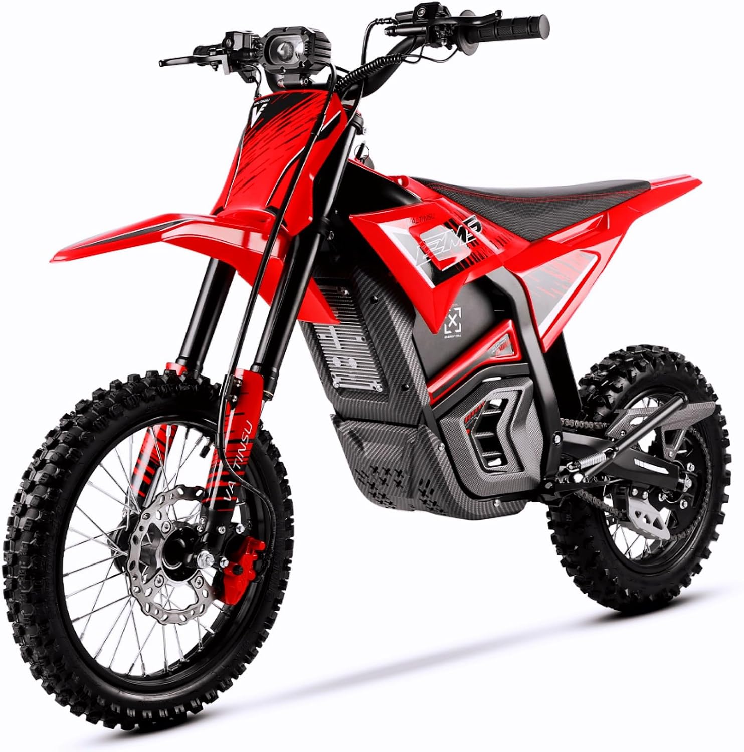 Electric Dirt Bike for Adults Teens, 3840W Peak Electric Motorcycle 40MPH 53Miles Long Range, 48V 23.4Ah Battery Ebike,Hydraulic Brakes Mountain Off-Road Fit Age 12+