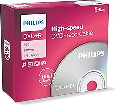 Philips DVD+R DR8S8J05C - DVD+R DL 8.5 GB, 240 min, speed 8x(Packaging may vary)
