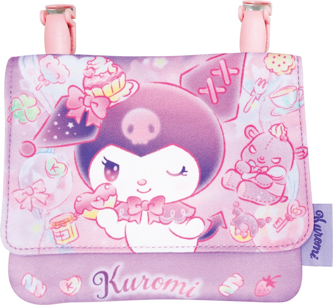Sanrio Kuromi Multi-Pocket Shoulder Pouch Clip 4.5x5.7in Polyester Japan