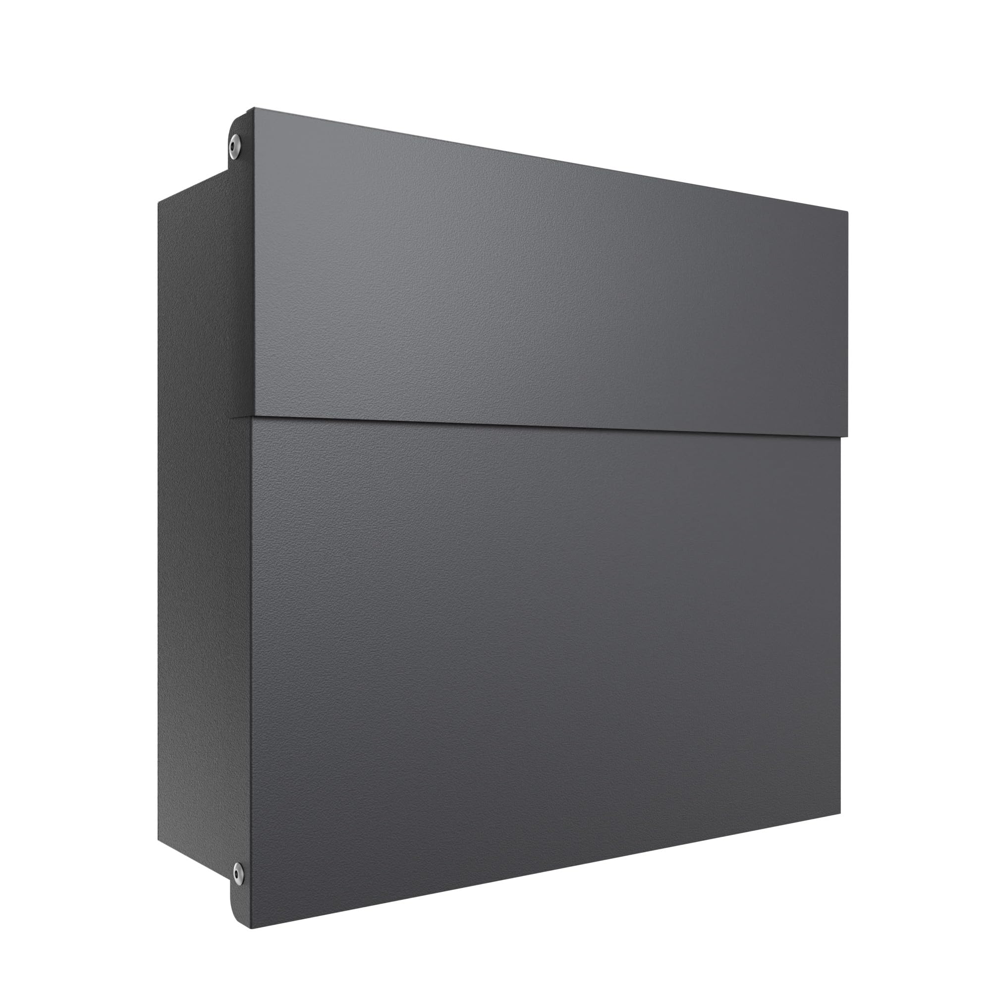iLoveParcels Mayfair Wall Mounted Outdoor Letterbox – Lockable Anti Theft Steel Post Box A4 Letter Capacity Weatherproof Outdoor Letter Box for Home & Apartments Anthracite Grey RAL 7016