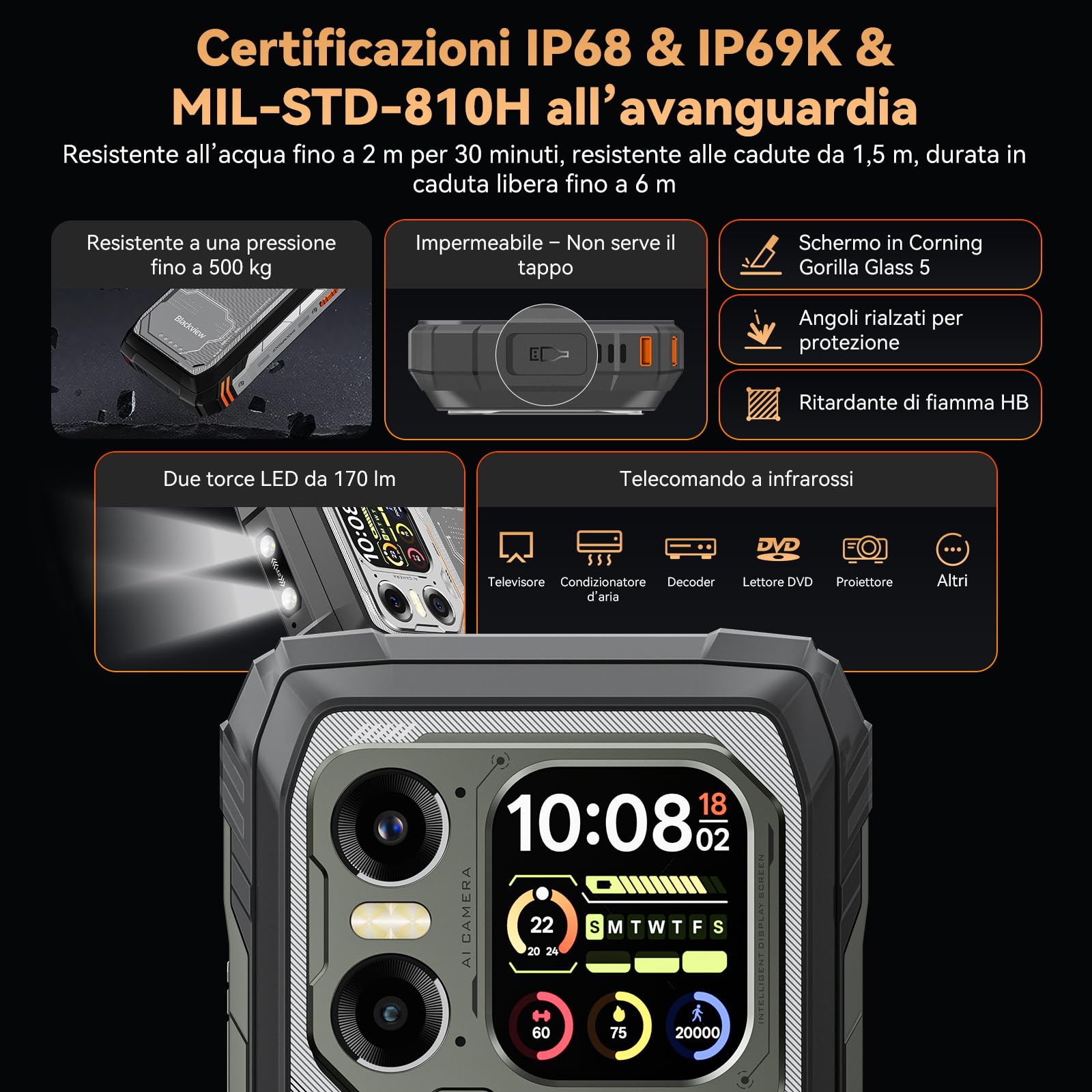 Blackview Xplore 1 5G Rugged Smartphone 20000mAh - Dettaglio