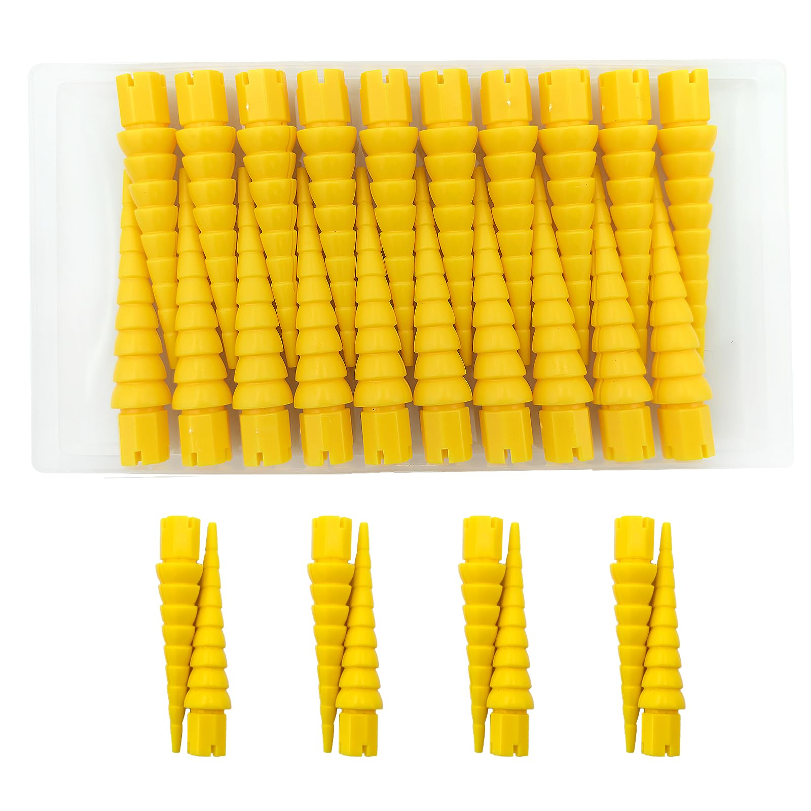 Haespot Yellow 20PCS Stripped Screw Hole Repair Anchor, Door Hinge Screw Hole Filler, Multi Use Wall Anchors, Fits Wood Screws Sizes #2 to #16