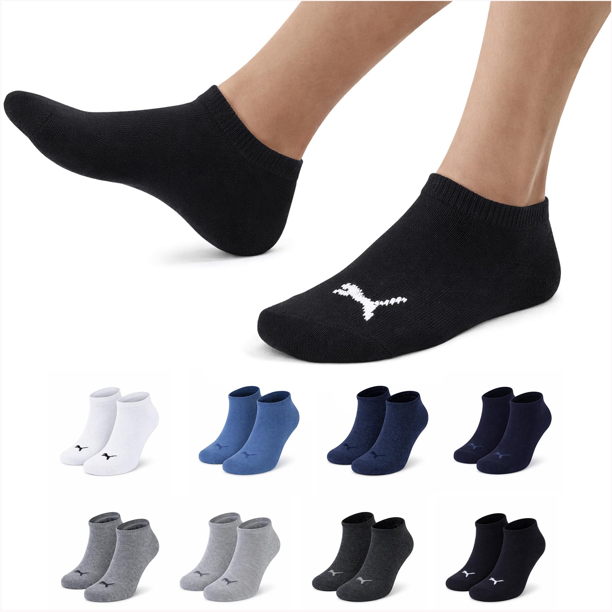 PUMA Sneaker Socken Sportsocken 10-Paar-Pack Unisex - Special Edition (Black/Grey, 35-38)