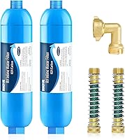 Vista 1 de 2 Packs of RV Inline/Marine Water Filter With Flexible Hose Protector, NSF Certified, Dedicated for Gardening, RVs, Campers, Trailer, Compatible
