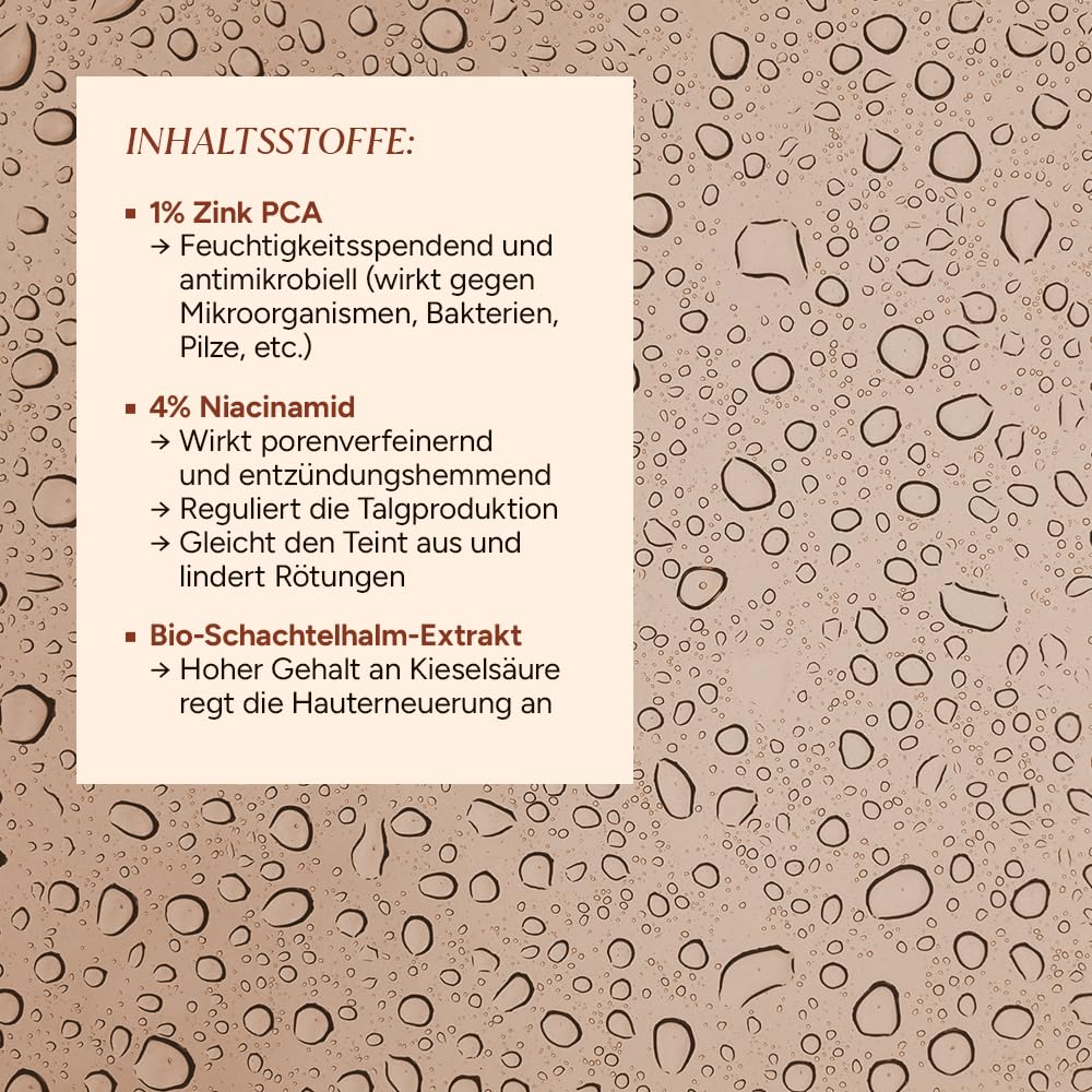 JUNGLÜCK Zink Gesichtswasser Spray - Vegan | Gesichtsreinigung mit BIO Schachtelhalm-Extrakt reguliert die Talgproduktion und klärt deine Haut porentief | Mit Zink und Niacinamid - 100ml