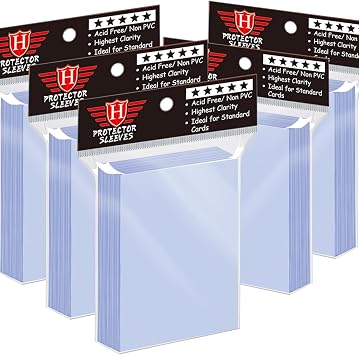 500 PCS Clear Penny Card Sleeves, Trading Card Sleeves Soft Plastic Protectors Fit for Baseball Cards, MTG, TCG, Standard Sports Cards