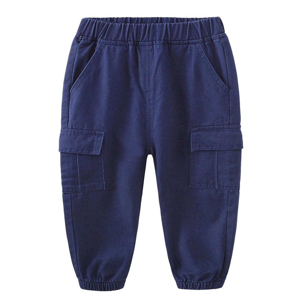 Boys Cargo Joggers Pants Drawstring Elastic Waist Casual Jogging Active Workout Sweatpants With Pockets Trousers Bottom For Kids 3 14 Years