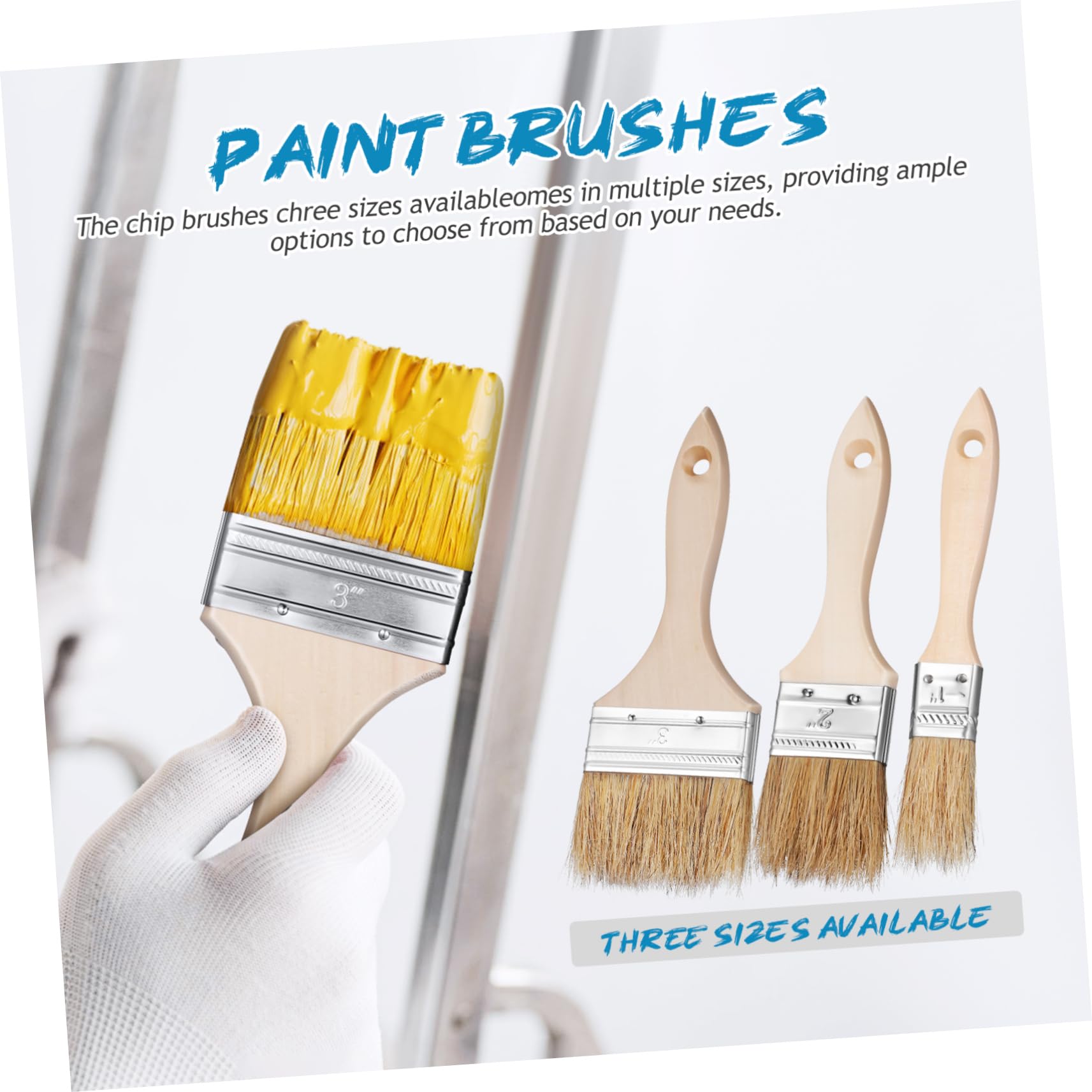 Uonlytech 48piezas Pinceles De Pintura De Cerda Natural Mango para Pintura Limpieza y Cocción Herramienta Versátil para Manualidades y Decoración