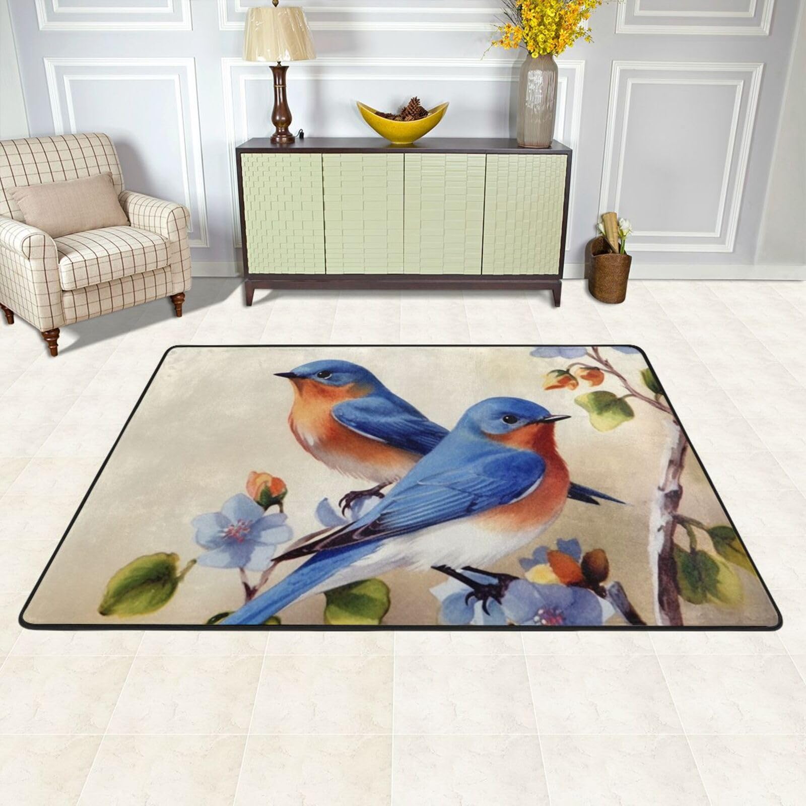 Tapis de sol pour salon lavable et grand tapis de chambre doux