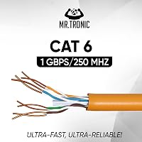 Mr. Tronic 100m Cat 6 Ethernet Hálózati Kábel, Gyors Internet Kapcsolathoz, AWG24, 1 Gbps, 250 MHz, UTP CCA, Narancssárga, Tömeges Kiszerelé 3