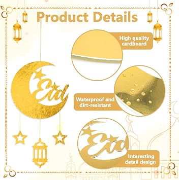 3 Pcs Ramadan Hanging Decorations Eid Mubarak Wall Decor Hollow Moon Star Lantern Shape for Islamic Muslim Home Decor Indoor Outdoor Hanging Ornament for Wall Window