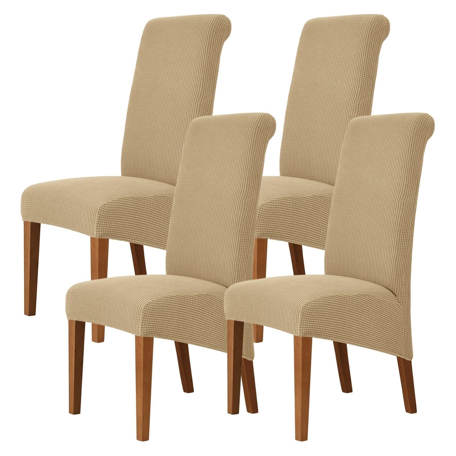 NMVAWIPT Stretch High-Back Dining Chair Covers, Removable Washable Protectors With Elastic Bottom, For Home, Restaurant, Banquet(14#,4Pcs)