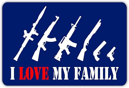 I Love My Family pistolas pistolas de fusil AK-47 Escopeta AR-15 Pro Pistola titular 2 nd modificación 4 x 6 inches