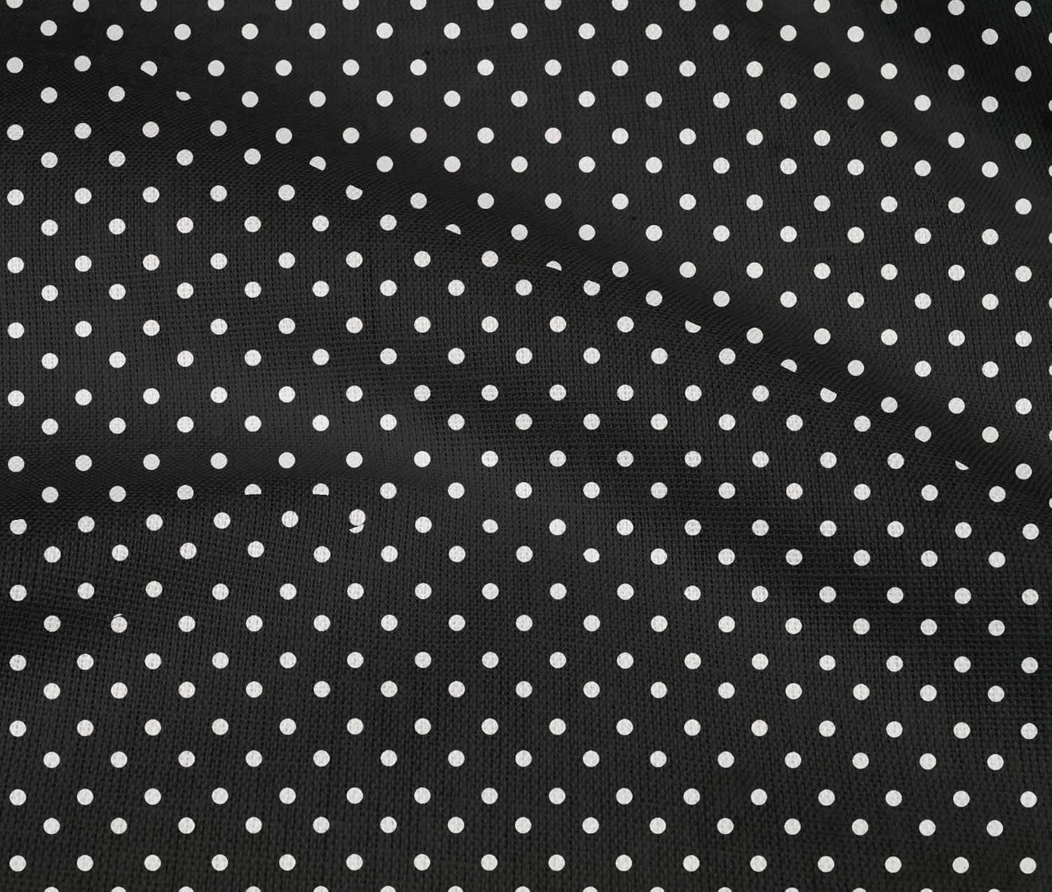 oneOone Cotton Flex Black Fabric Dots DIY Clothing Quilting Fabric Print Fabric By Yard 40 Inch Wide
