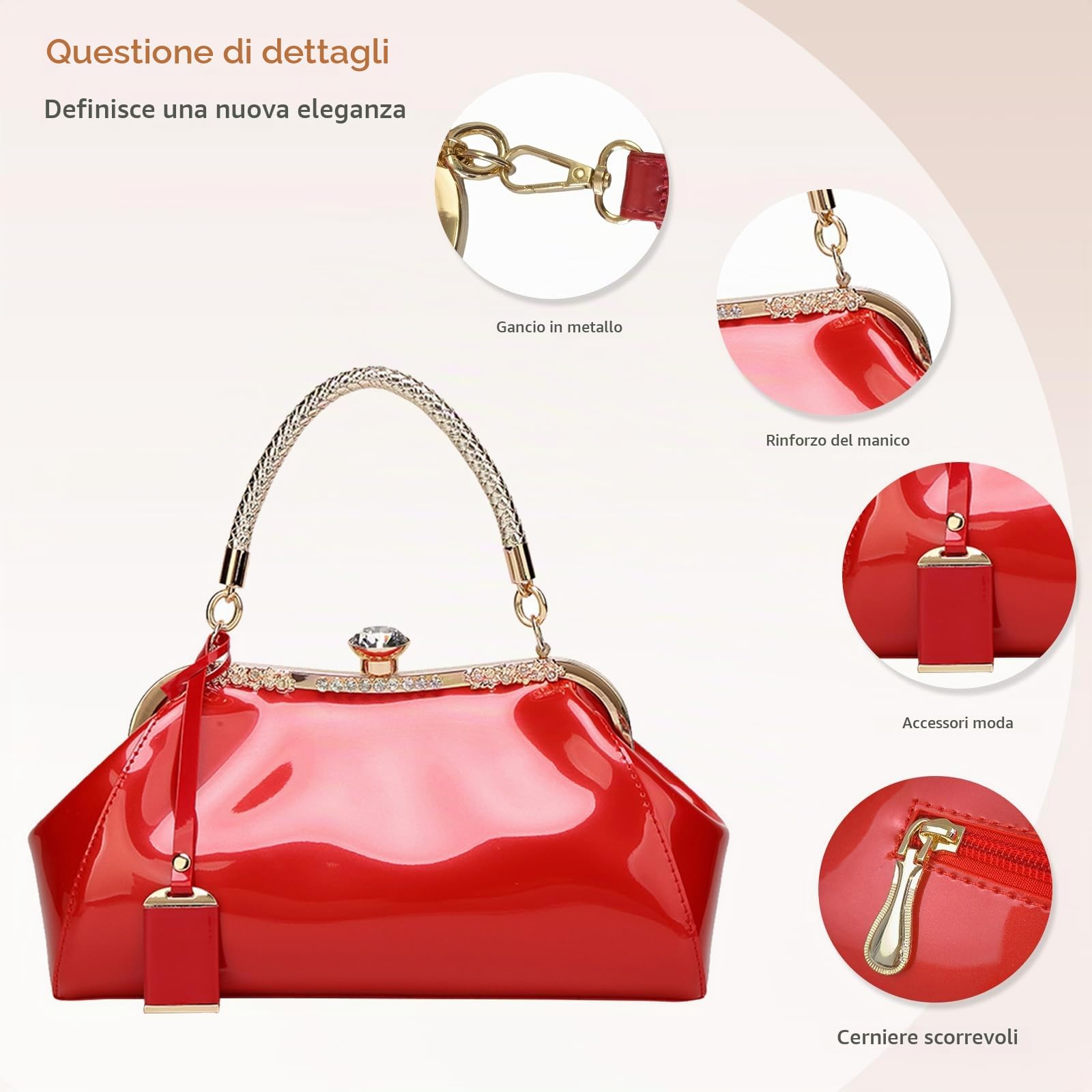 NICOLE & DORIS Donna Borse Borsa a Spalla Borse a catena trapuntata per donna borse a tracolla di lusso in pelle PU