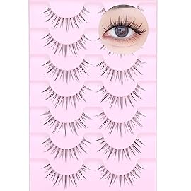EYDEVRO Natural Look Anime Lashes with Clear Band - Moonlight - Ultra-thin Clear Band - Ideal for Various Occasions - Pair - Faux Mink - Adhesive Mount - Black