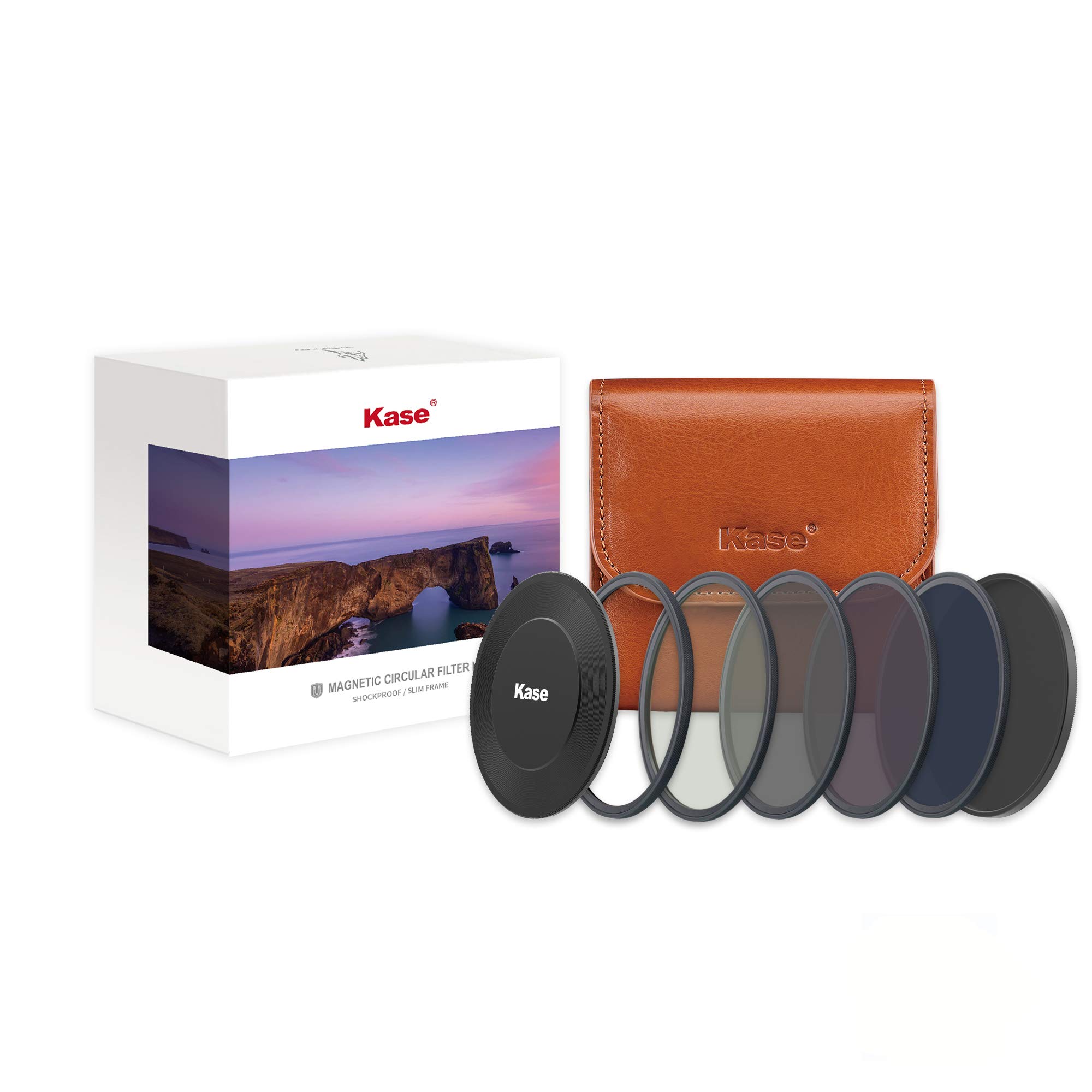 Kase Wolverine 67mm Pro ND Stack Cap Kit Magnetic Shockproof Tempered Optical Glass Filter Includes Magnetic CPL ND8 ND64 ND1000 Lens Cap & Case 67