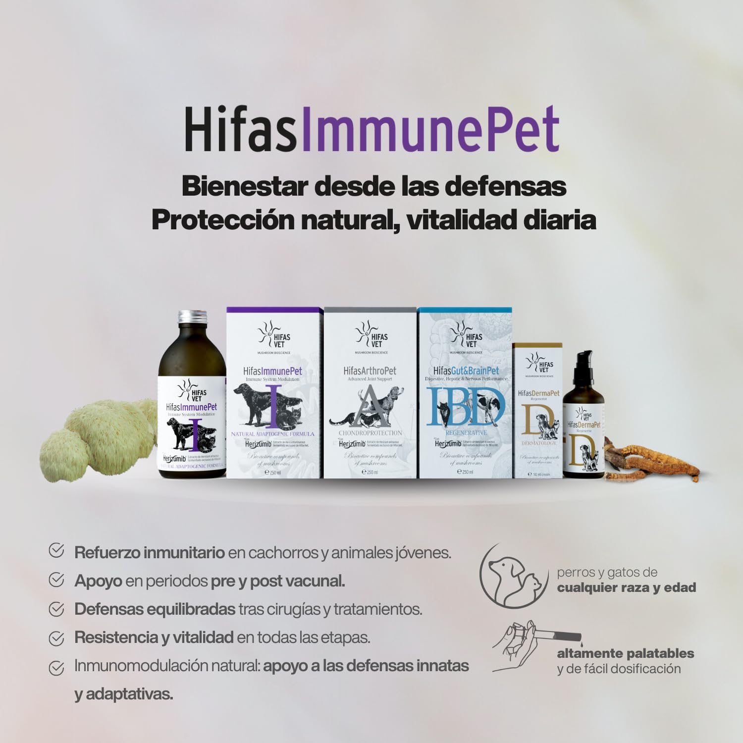 HIFAS Vet - Immune Pet Suplemento para Perros y Gatos, Alimento Complementario para reforzar el Sistema Inmunitario - 250 ml