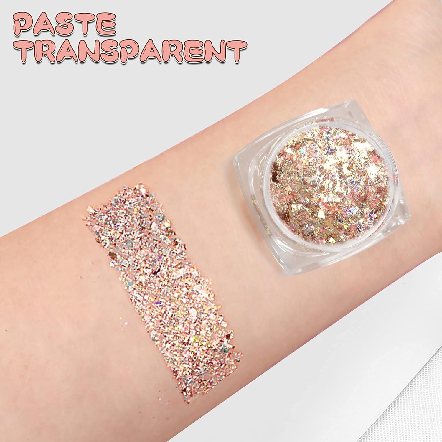 Aslanka Glitter for Body, Glitter for Nails, 4g Monochrome Holographic Cosmetic Glitter is Suitable for Nails, Face and Body, Festival Makeup-Peach : Beauty & Personal Care