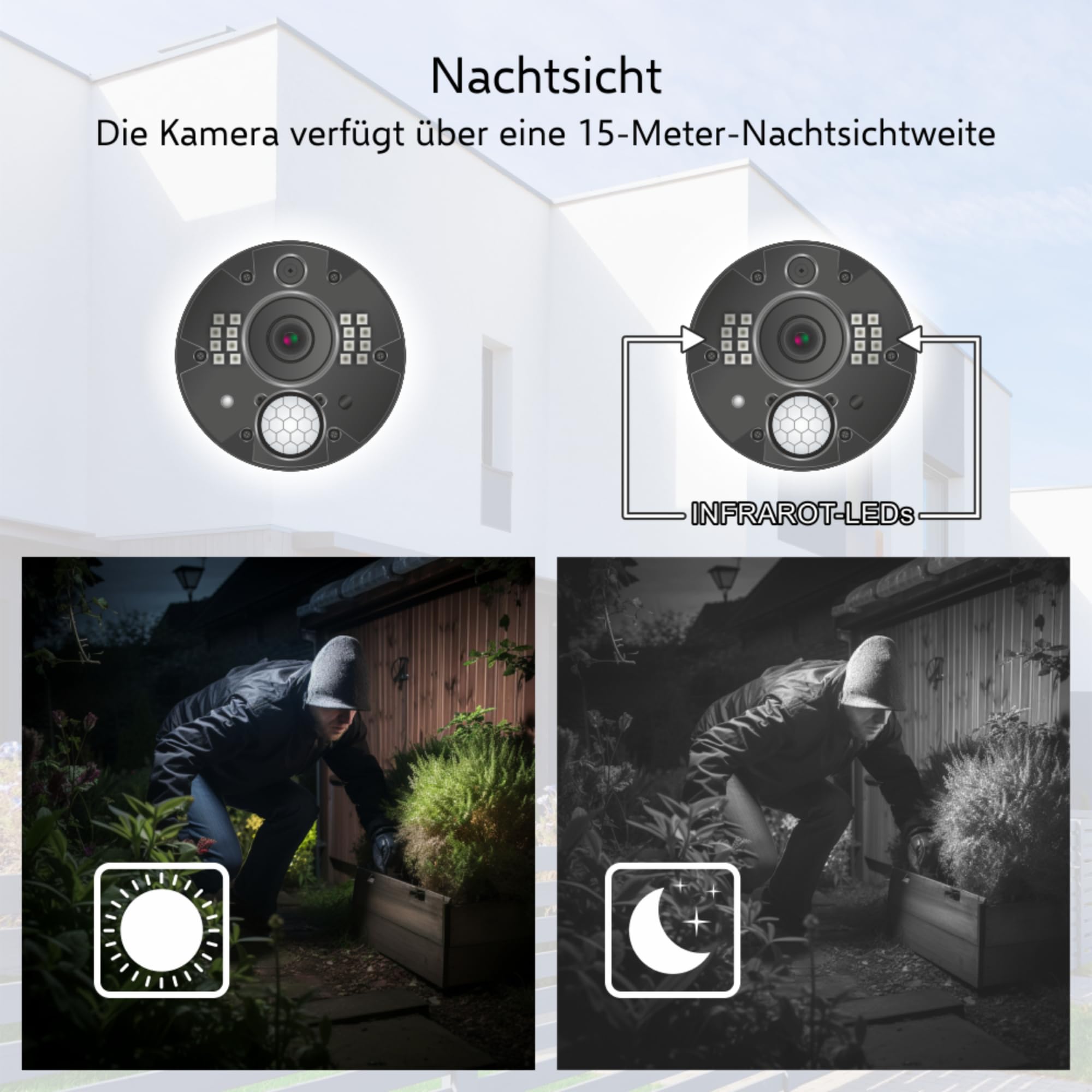 ELRO CZ40RIPS Kabelloses Überwachungssystem, Full-HD 1080p Kamera mit Nachtsicht, 7'' Monitor & App, IP65 |
